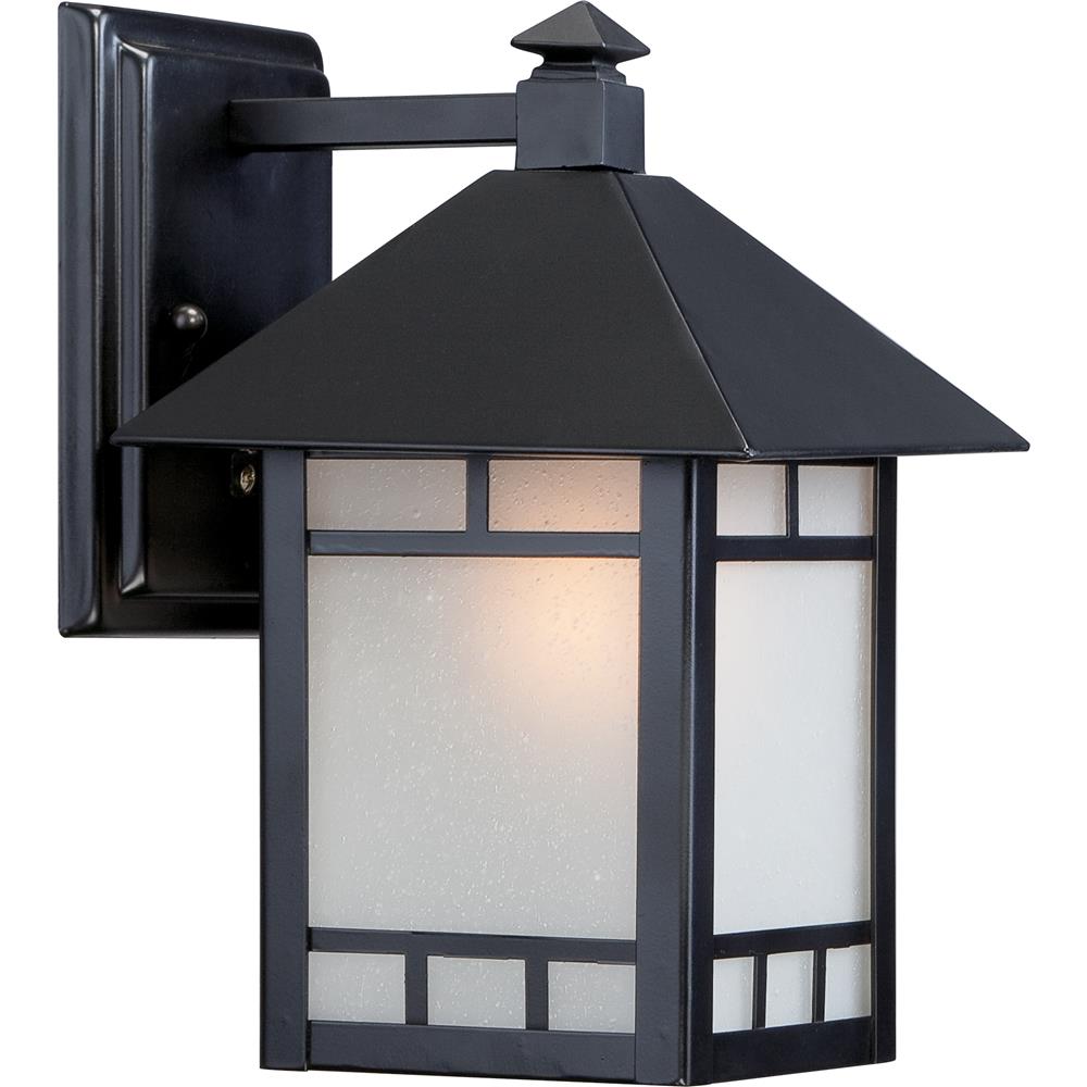 Nuvo Lighting 60/5601  Drexel 1 Light 7" Outdoor Wall Fixture with Frosted Seed Glass in Stone Black Finish